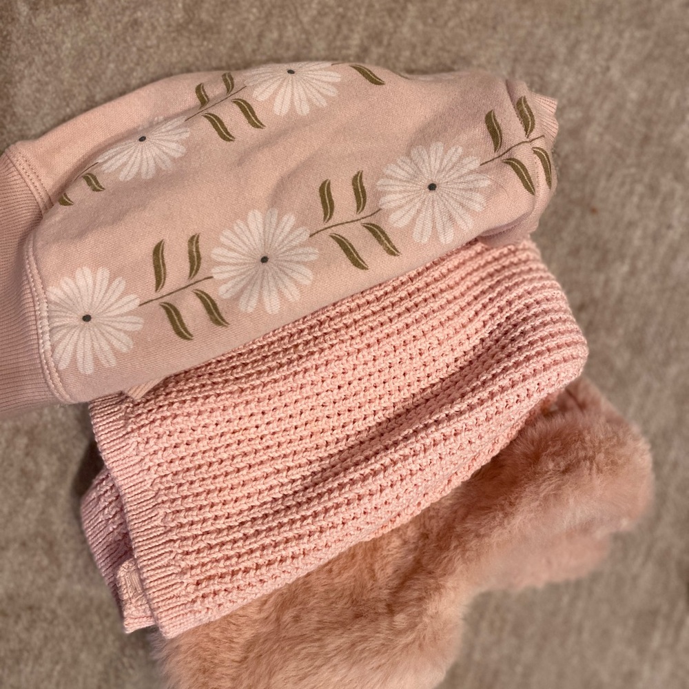 Carter's Pink Floral and Knit Kids Jacket